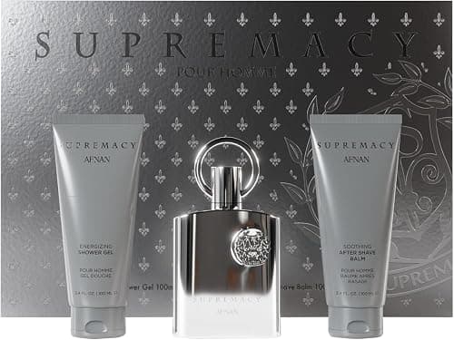 AFNAN Gift Set Supremacy Silver Eau De Parfum 100 ML + after Shave 100 ML + Shower Gel 100 ML Perfume Gift Set For Men on Amazon.ae - Price Tracker