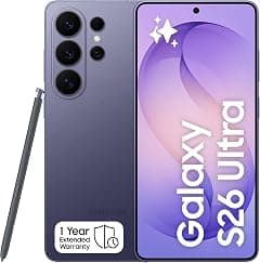 Samsung Galaxy S26 Ultra Cobalt Violet, 256GB Storage, AI Phone, 12GB RAM, Customized AP, Built-in Privacy Display, Photo Assist, 200MP Camera, 1 Year Manufacturer Extended Warranty (KSA Version) - متتبع أسعار Amazon.sa
