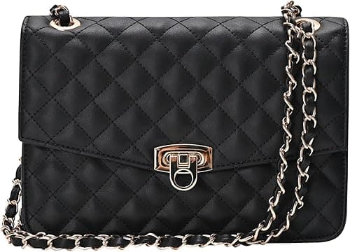 GM LIKKIE Quilted Shoulder Bag for Women, Medium Flap Crossbody Handbag with Chain Strap, Soft Vegan Leather Clutch Purse on Amazon.ae - Price Tracker