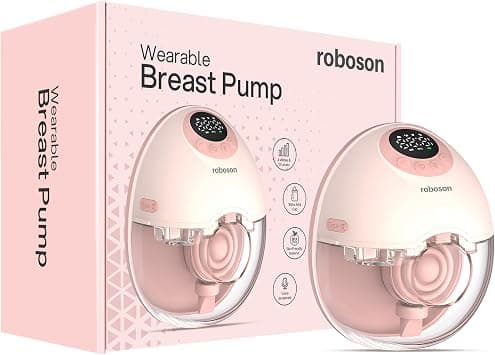 Roboson Wearable Electric Breast Pump for Feeding Mothers, Portable & Rechargeable Electrical Automatic Milk Pump with 4 Modes & 12 Levels, 1200mAh Battery, Portable & Cordless with Type C Charging على Amazon.ae - متتبع الأسعار