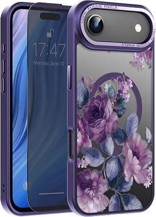 FUNMIKO for iPhone XX Air Case with Privacy Screen Protector, Wireless Charging Compatible, Shockproof Translucent Matte Cover - Cute Floral Design Phone Case for Women Girls - Purple Blossoms on Amazon.ae - Price Tracker