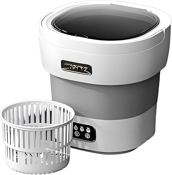 XVersion 13L Mini Portable Washing Machine with Spin Dryer – Foldable Washer for Baby Clothes, Underwear, Socks | Compact Laundry for Apartment, Travel, RV, Home (White) on Amazon.ae - Price Tracker