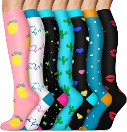 4 Pairs Copper Compression Socks for Women & Men Circulation 15-20 mmHg - Best Support for Nurses, Running - متتبع أسعار Amazon.sa