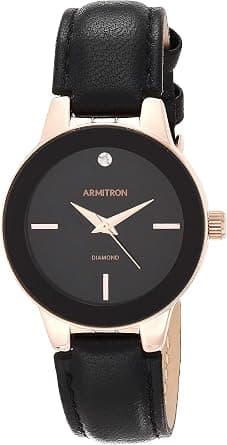 Armitron Women's Genuine Diamond Dial Leather Strap Watch, 75/5410 على Amazon.ae - متتبع الأسعار
