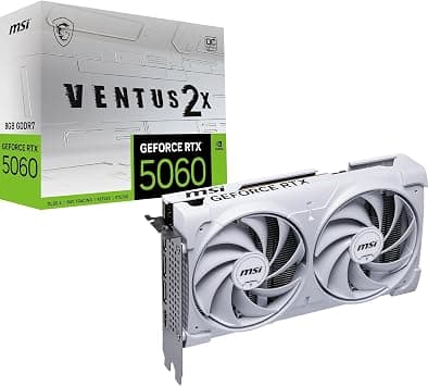 MSI GeForce RTX 5060 8G VENTUS 2X OC WHITE Graphics Card - 8GB GDDR7 (28Gbps/128-bit), PCIe 5.0 - HDMI 2.1b, 3 x DisplayPort 2.1b on Amazon.ae - Price Tracker