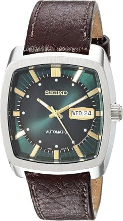 SEIKO Automatic Watch for Men - Recraft Series - Brown Leather Strap, Day/Date Calendar, 50m Water Resistant on Amazon - Best Deal Finder