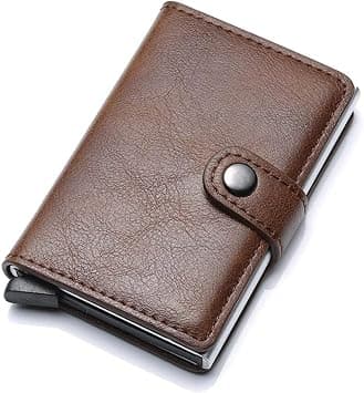 Sausiry anti-theft RFID Wallet Credit Card Wallet Card & ID Cases Purse Money Cash Holder - brown on Amazon.ae - Price Tracker