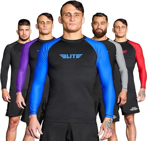 Elite Sports Men's Jiu Jitsu BJJ Rash Guard, Long Full Sleeve Compression Shirt for Sports Nogi Training, IBJJF Rank Color on Amazon.ae - Price Tracker