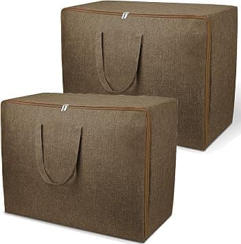 URbazaar 2 Pcs Extra Large Blanket Storage Bag, Under Bed Storage Tote for Comforters, Clothes, Linens. Water Resistant and Breathable Closet Bags(60x45x26cm) on Amazon - Best Deal Finder