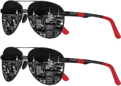Sun Glas for Men Womens Polarized Pilot Sunglasses UV400 Protection Unbreakable Metal Frame for Driving,Fishing,Running Night Vision Glasses on Amazon - Best Deal Finder