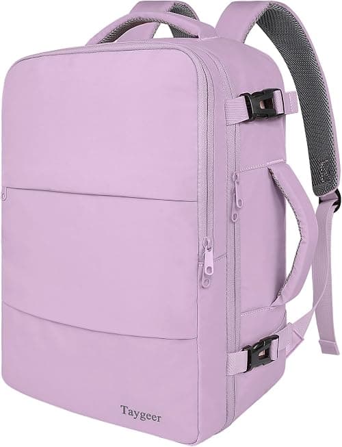Taygeer Travel Backpack for Women, Carry On Rucksack with USB Charging Port and Shoe Pouch, Flight Approved Laptop Bookbag, College Gym Bag Casual Daypack for Weekender Business Hiking on Amazon.ae - Price Tracker