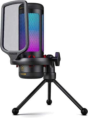 TONOR Gaming Mic, USB Microphone for PC Computer, Cardioid Condenser Mic with Adjustable RGB Modes & Brightness, Quick Mute, Gain Control, for Streaming, Podcasting, Recording, PS4/5 Desktop Mic TC310 on Amazon.ae - Price Tracker