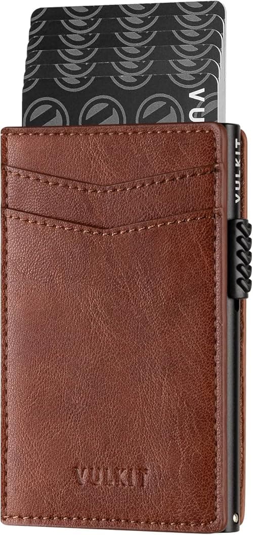 VULKIT Men's Slim Wallet Pop Up Card Holder RFID Blocking Metal Wallet Minimalist Design Holds Up to 11 Cards on Amazon.ae - Price Tracker
