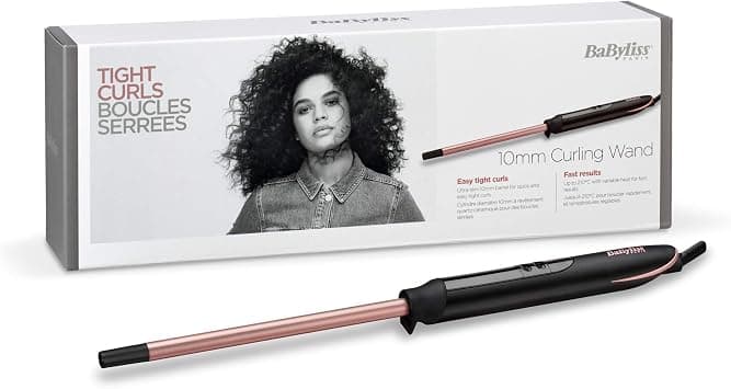 BaByliss Hair Curler, 10mm Barrel For Precise Curls, led Display For Temperature Control With Quartz Ceramic Technology, 6 Temperature Settings For Customization & Rapid Heat-up Time, C449SDE (Black ) on Amazon.ae - Price Tracker