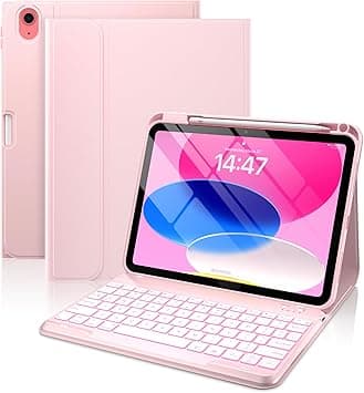 typecase Folio Keyboard Case for iPad 10th Gen 10.9 inch (2022) and iPad 11th (A16, 2025), Magnetic Wireless Detachable Keyboard, 7-Color Backlight, Thin & Light, Pencil Holder – Light Pink on Amazon.ae - Price Tracker