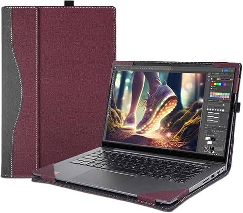 16 inch Laptop Cover Case for Lenovo Yoga 7 2-in-1 16AHP9 /16IML9 & Yoga Slim 7 Pro 16ACH6 16ARH7 16IAH7,PU Leather Protective Shell Detachable Laptop Bag Accessory (Wine Red) على Amazon.ae - متتبع الأسعار