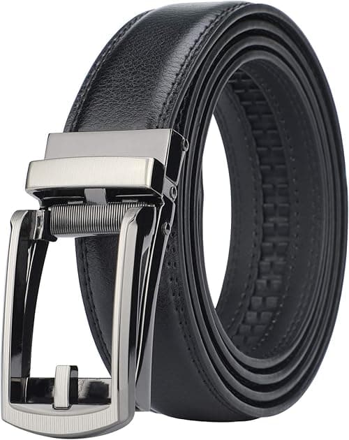 HIMI Men's Comfort Genuine Leather Ratchet Dress Belt with Automatic Click Buckle on Amazon.ae - Price Tracker