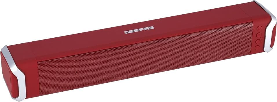 Geepas GMS11141UK Rechargeable Bluetooth Soundbar Speaker, Red على Amazon.ae - متتبع الأسعار