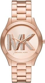 Michael Kors Women's Slim Runway Logo Rose Gold-Tone Stainless Steel Bracelet Watch (Model: MK4733) - Amazon.ae Price Tracker