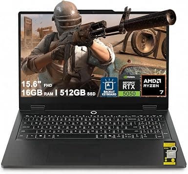 Lenovo LOQ Gaming AI Laptop 15.6" FHD IPS 144Hz (100% sRGB FreeSync) AMD 8-core Ryzen 7 170 16GB RAM 512GB SSD GeForce RTX 5050 GDDR7 (440 AI Tops) Backlit Nahimic Privacy Camera Win11 ICP Hub on Amazon.ae - Price Tracker