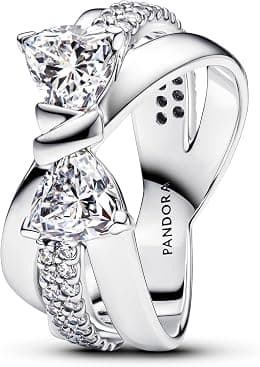 PANDORA Damenring Funkelnde Schleife Überkreuzt Silber 193553C01 - Amazon.ae Price Tracker