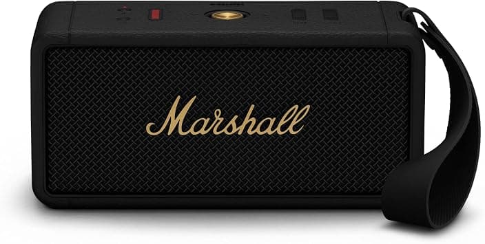 Marshall Middleton Bluetooth Portable Speaker for Outdoor Adventures, 20+ hours of Wireless playtime, water resistant IP67 50W - Black and Brass on Amazon - Best Deal Finder