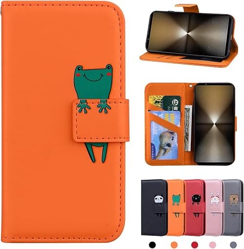 Phone Case for Sony Xperia 1 VI 5G PU Leather Wallet Case Stand Function Magnetic Closure Phone Case for Sony Xperia 1 VI 5G - Orange Frog على Amazon.ae - متتبع الأسعار