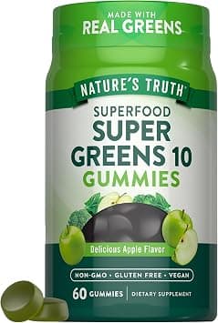 Nature's Truth Super Greens Gummies | 60 Count | Vegan, Non-GMO & Gluten Free | Made with Real Greens | Apple Flavor - Amazon.sa Price Tracker