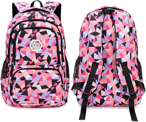 URbazaar Girls School Bag,Girl Geometric Printed Primary Junior High University School Bag Bookbag Backpack Sets on Amazon.ae - Price Tracker