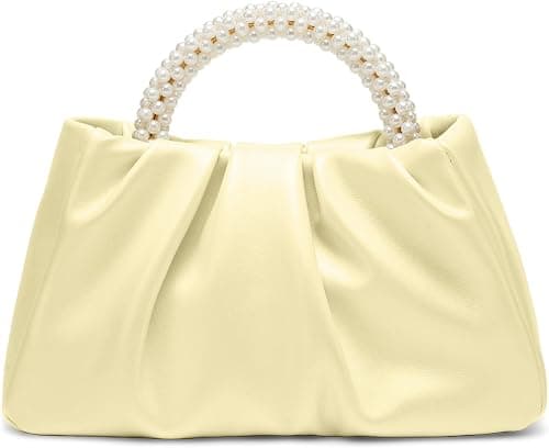 Beatfull Evening Purse Women Small Pearl Handbags Soft Leather Ruched Bag Wedding Bridal Clutch Party Prom Crossbody Purses on Amazon.ae - Price Tracker