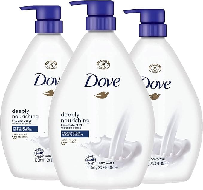 Dove Shower Bath | Moisturising Body Wash 1000ml | Deeply Nourishing Body Wash | With Integrated Pump, Pack of 3 on Amazon.ae - Price Tracker
