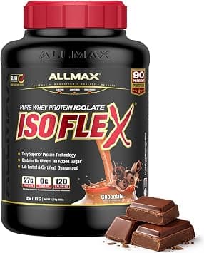ALLMAX Nutrition Isoflex 100% Ultra-Pure Whey Protein Isolate, Chocolate, 5 lbs على Amazon.ae - متتبع الأسعار