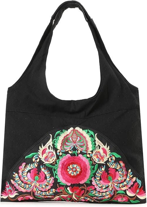 MAZEXY Tote Handbags for Women Large Embroidered Canvas Shoulder Bag Daily Bag on Amazon.ae - Price Tracker