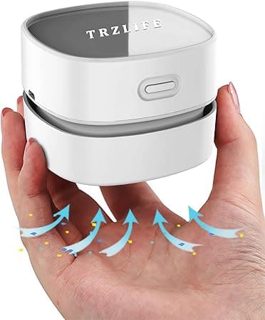 TRZLIFE Desk Vacuum, Upgraded Mini Table Vacuum Cleaner More Durable Office Desk Accessory Sucks Tiny Items and Crumbs on Desktop Drawer Countertop Ideal as a Valentine's Day gift on Amazon.ae - Price Tracker