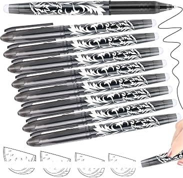 8 Pack Erasable Pens - Rub Out Gel Pens with Erasers, 0.5mm Erasable Writing Pens for Kids and Adults, Perfect for School Supplies and Office Stationery (Black) on Amazon.sa - Price Tracker