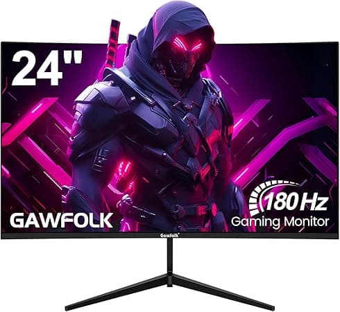 Gawfolk 24" inch Gaming Monitor 180Hz FHD Curved Computer Display Screen 1080P(1920x1080) 3000R Fast 1ms(GTG) 99% sRGB FreeSync For eSports gamers and office home on Amazon.ae - Price Tracker
