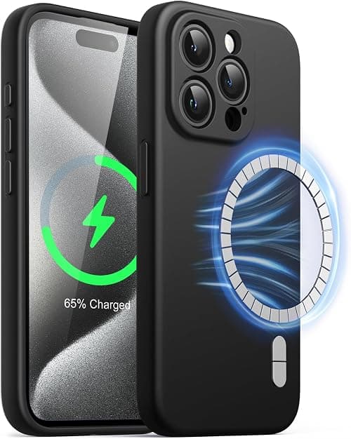 JETech Magnetic Silicone Case for iPhone 15 Pro Max 6.7-Inch, Compatible with MagSafe, Phone Cover with Camera Lens Full Protection (Black) on Amazon - Best Deal Finder