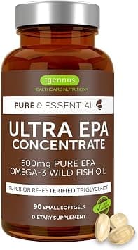 Igennus Pure & Essential Ultra Pure EPA Omega-3 Concentrate 500 mg, Wild Fish Oil, rTG, 90 Small Softgels on Amazon.ae - Price Tracker
