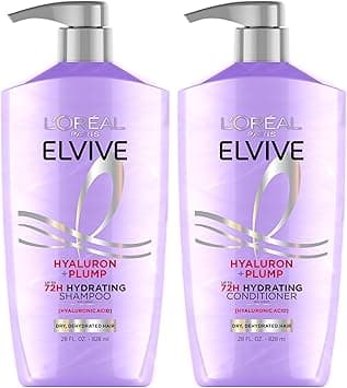 L'Oreal Paris Elvive Hyaluron Plump Shampoo and Conditioner Set for Dehydrated, Dry Hair with Hyaluronic Acid Care Complex, 1 Kit (2 Products) on Amazon.ae - Price Tracker