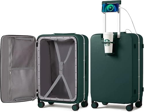 mixi Luggage PC Hardside Rolling Suitcase with Spinner Wheel TSA Lock with Cup Phone Holder on Amazon.ae - Price Tracker