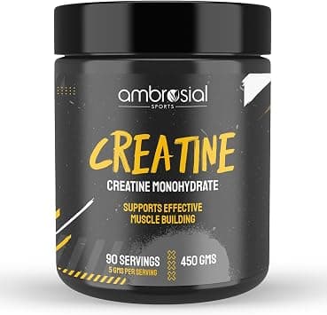 Ambrosial Creatine Monohydrate 450gm | Pure Muscle Power Boost | Enhance Strength & Endurance Naturally |Creatine Supplement for Fitness & Bodybuilding | Non-GMO & Gluten-Free | 90 Servings Made in UK on Amazon.sa - Price Tracker