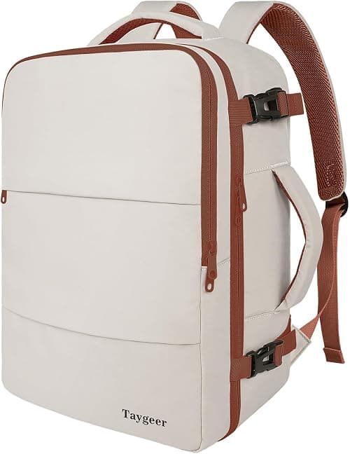Taygeer Travel Backpack for Women, Carry On Rucksack with USB Charging Port and Shoe Pouch, Flight Approved Laptop Bookbag, College Gym Bag Casual Daypack for Weekender Business Hiking on Amazon.ae - Price Tracker