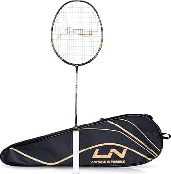 Li-Ning 3D Calibar X Combat Carbon Graphite Strung Badminton Racquet, 85 Grams, 30 Lbs String Tension and Free Full cover(Black/Lime) على Amazon.ae - متتبع الأسعار