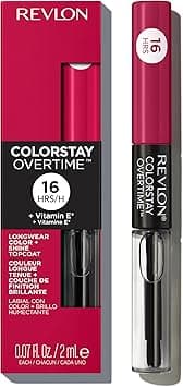 Liquid Lipstick With Clear Lip Gloss By Revlon, Colorstay Face MakEUp, Overtime Lipcolor, Dual Ended Vitamin E In Red/ Coral, Non Stop Cherry (010), 0.07 Oz on Amazon.ae - Price Tracker