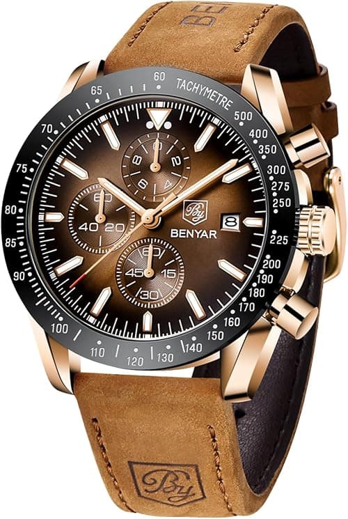 BY BENYAR Watch for Men Silver Stainless Steel Mens Watches 30M Waterproof Analog Quartz Movement Wrist Watch Gifts for Men on Amazon - Best Deal Finder