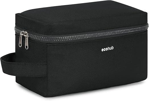 ECOHUB Toiletry Bag for Men, Travel Dopp Kit Water Resistant, Wide Open Shaving Bag, Toiletry Organizer for Toiletries Accessories, Separate Dry Wet & Toothbrush Pocket, Bathroom (Black, Medium) on Amazon - Best Deal Finder