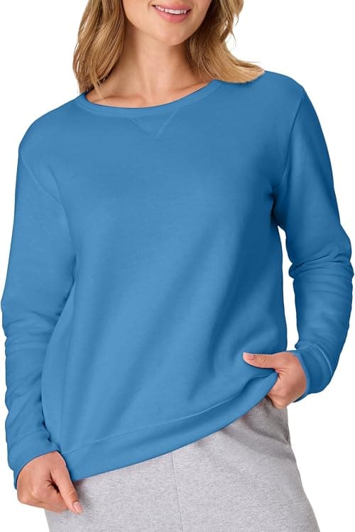 Hanes womens Hanes Women's Ecosmart V-notch Crewneck Sweatshirt, Fleece Pullover Sweatshirt for Women Sweatshirt on Amazon - Best Deal Finder