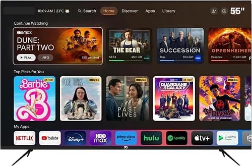 VG 55 Inch 4K UHD Android 15 Smart TV, Edgeless Design, A+ Grade Panel, Bluetooth, DVB-T2/S2 Digital Tuner, Ultra HD LED, with Free Wall Mount على Amazon.ae - متتبع الأسعار