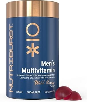 Nutriburst Men’s Multivitamin - Immune System & Mental Performance - Contains 16 Micronutrients; B2, B3, B5, B6, B12, A, C, D - Vegan Sugar Free Supplement - 60 Berry Gummies - 1 Month Supply on Amazon.ae - Price Tracker