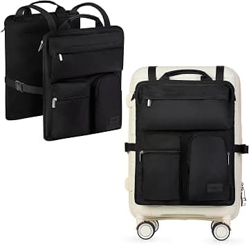 Over Luggage Organizer for Carry On Bag or Suitcase with Storage Pockets, 16” Laptop Sleeve with Handle, Travel Accessories Bag, Slide On Luggage Harness with Adjustable Straps (Black) on Amazon.ae - Price Tracker
